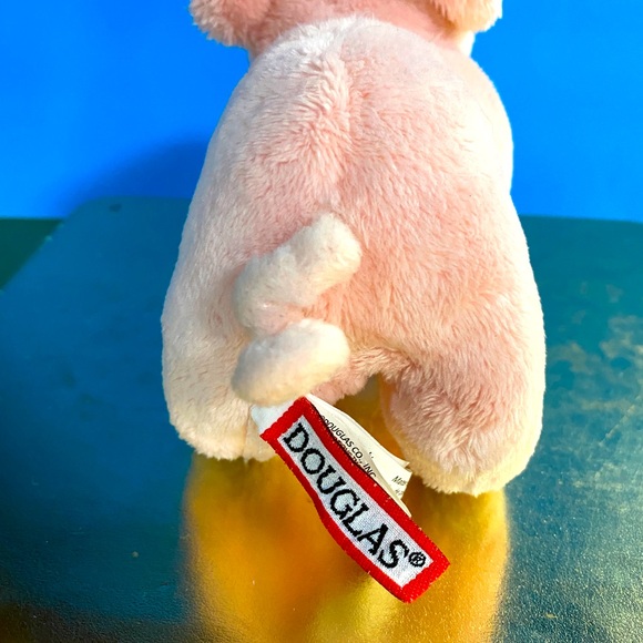 DOUGLAS CUDDLE TOYS BUTTONS THE PINK PIG PLUSH w/PLASTIC EYES AND CURLY TAIL 6” - Picture 7 of 9
